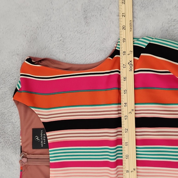 NWOT Adrianna Papell candy striped blouse dress - Picture 10 of 15
